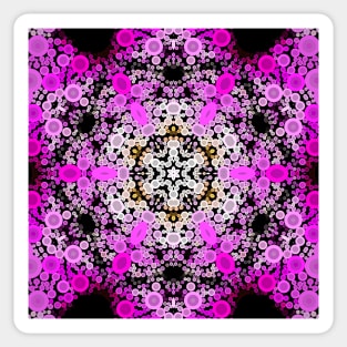 Dot Mandala Flower Pink and White Sticker